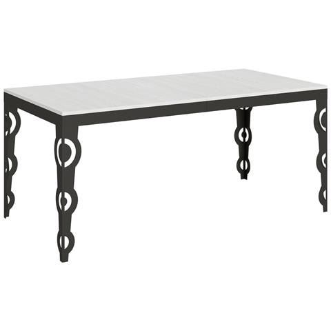 Tavolo Allungabile 90x180/440 Cm Karamay Evolution Telaio Antracite - Bianco Frassino - Foto 6
