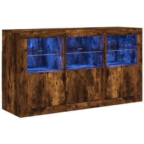 Credenza Con Luci Led Rovere Fumo 123x37x67 Cm - Foto 2