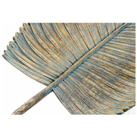 Centrotavola Dkd Home Decor 39 X 23 X 5 Cm Grigio Dorato Tropicale Foglia Della Pianta - Foto 2