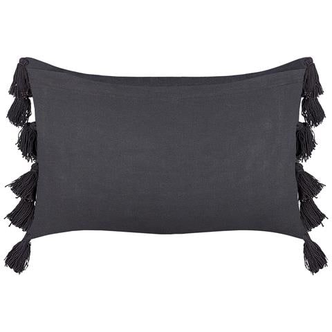 Cuscino Decorativo Lythrum Cotone 55 X 35 Cm Tinta Unita Nero - Foto 6