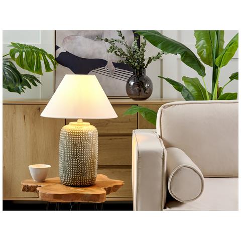 Lampada Da Tavolo Mussel Ceramica Grigio - Foto 1