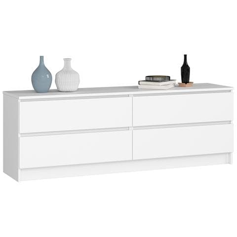 Cassettiera K160, 4 cassetti, 160x40x55 cm, Colore Bianco - Foto 1