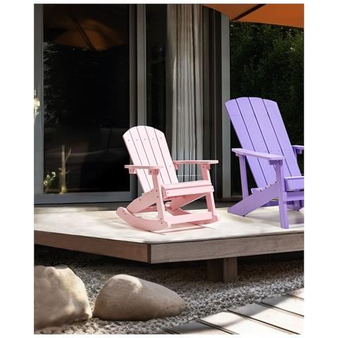 Beliani Sedia A Dondolo Per Bambini Rosa Adirondack ePRICE