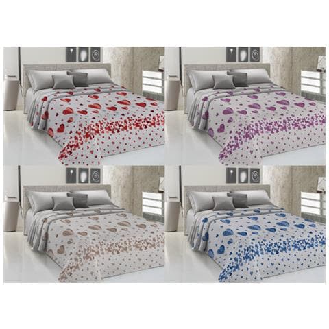 Copriletto Piquet Primavera Estate 100% Cotone Disegno Mongolfiera Singolo Rosso - Foto 2