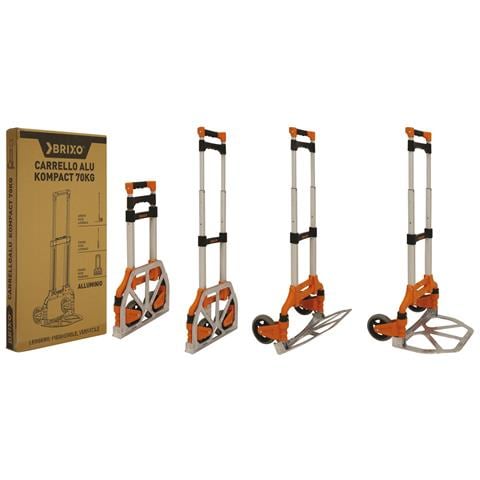 Carrello Trasportino Portapacchi In Alluminio Richiudibile Alu Brixo Kompact 70kg - Foto 2