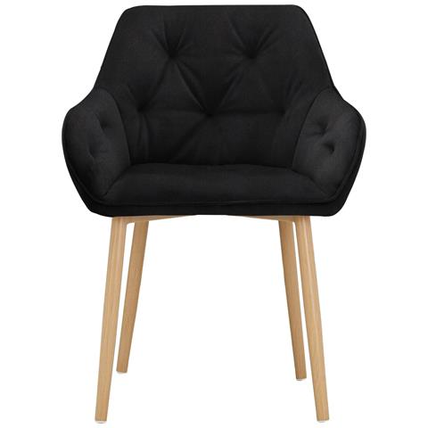 Betty Set Di 2 Sedie Da Pranzo Imbottite In Velluto Nero - Foto 2