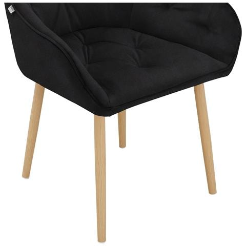 Betty Set Di 2 Sedie Da Pranzo Imbottite In Velluto Nero - Foto 6