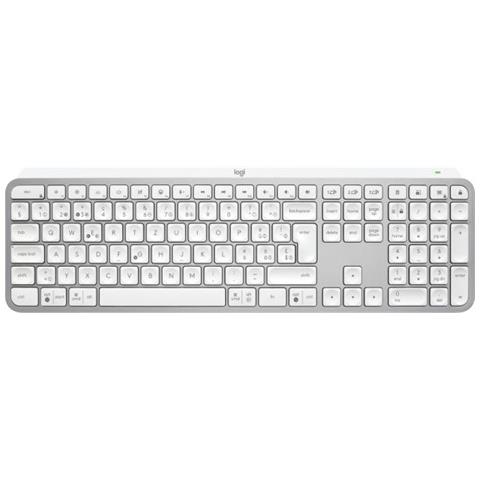 Mx Keys S Tastiera Rf Senza Fili + Bluetooth Qwertz Svizzere Alluminio, Bianco - Foto 1