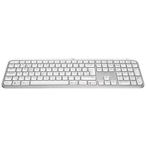 Mx Keys S Tastiera Rf Senza Fili + Bluetooth Qwertz Svizzere Alluminio, Bianco - Foto 3