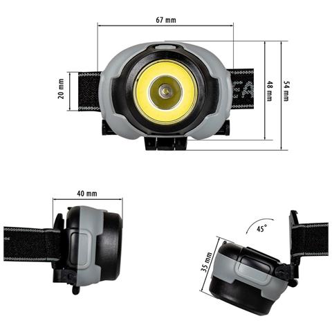 Lampada Frontale A Batteria Led + Cob 170lm Va0119 - Foto 2