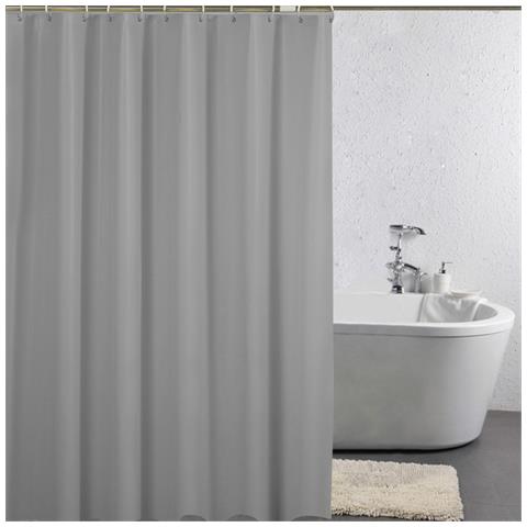 Tenda Da Doccia In Peva Con Occhielli In Metallo - Grigio Larghezza 240 X Altezza 200 - Foto 6