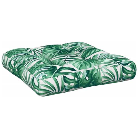 Cuscino Per Pallet Con Motivo A Foglie 60x60x12 Cm In Tessuto - Foto 2