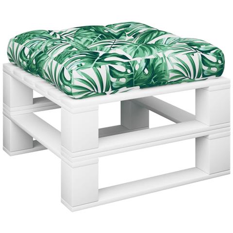 Cuscino Per Pallet Con Motivo A Foglie 60x60x12 Cm In Tessuto - Foto 3