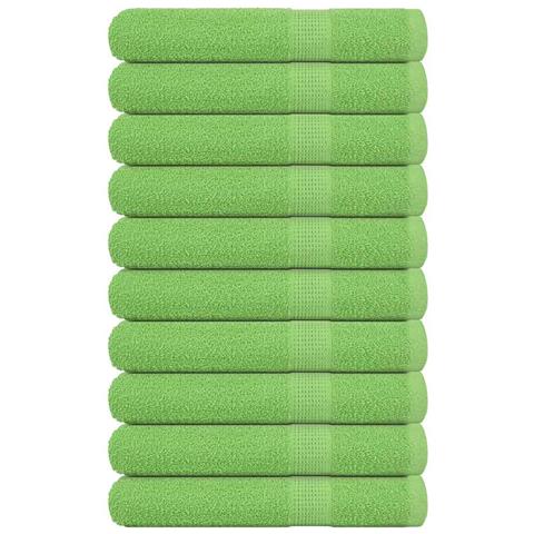 Asciugamani 10 Pz Verde Mela 100x200 Cm 360 G/m 100% Cotone - Foto 1