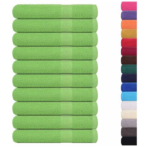 Asciugamani 10 Pz Verde Mela 100x200 Cm 360 G/m 100% Cotone - Foto 2