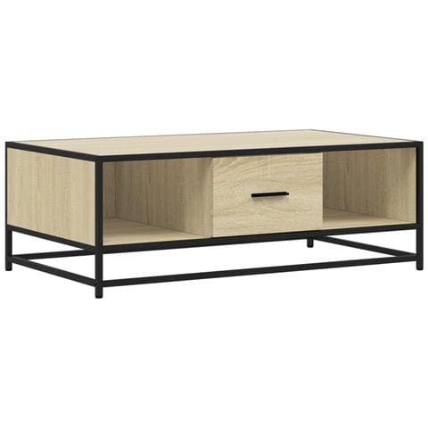 Tavolino Rovere Sonoma 100x57x35 Cm Legno Multistrato Metallo - Foto 2
