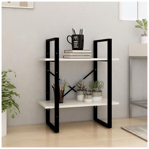 Libreria A 2 Ripiani Bianca 60x30x70 Cm In Massello Di Pino - Foto 8