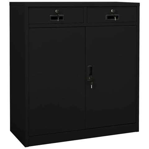 Lusso Casadino -  Armadio Per Ufficio Nero 90x40x102 Cm In Acciaio - Foto 2