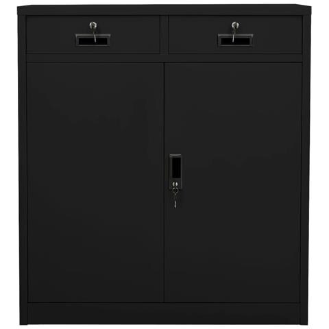 Lusso Casadino -  Armadio Per Ufficio Nero 90x40x102 Cm In Acciaio - Foto 1