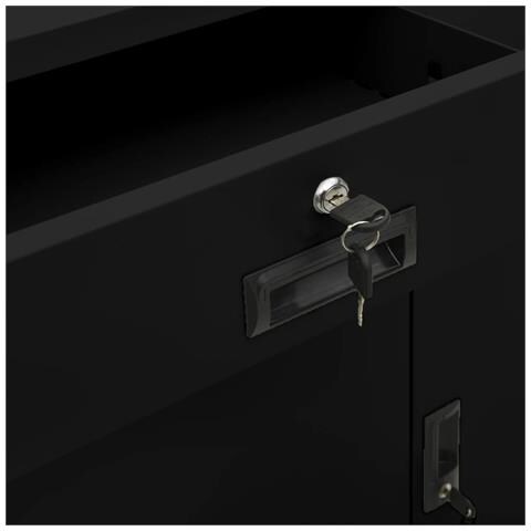Lusso Casadino -  Armadio Per Ufficio Nero 90x40x102 Cm In Acciaio - Foto 8