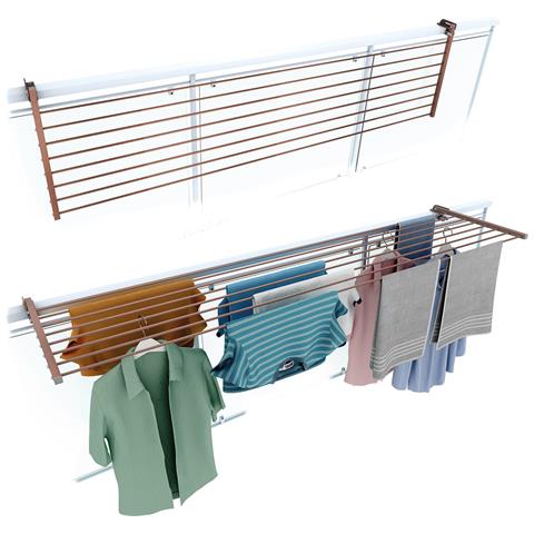 Stendino Per Esterni Da Balcone 202x63x8 Cm Corten, In Alluminio Verniciato, Ideale Per Ringhiere - Foto 1