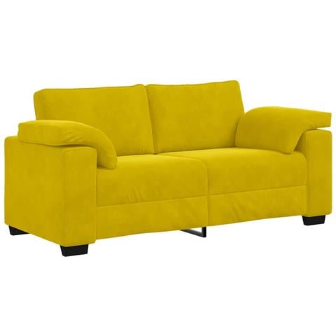 Divano Divanetto Giallo 140 cm in Velluto - Foto 1