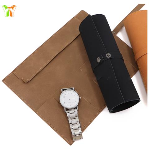 Custodia Portatile Per Iwatch In Pelle Pu A Rotolo Coffee - Foto 2