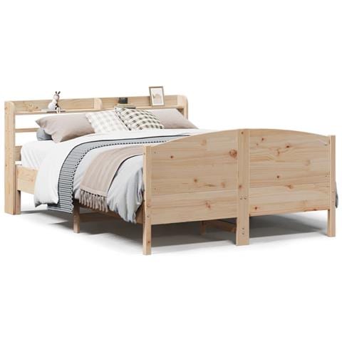 Letto senza Materasso 120x190 cm in Legno Massello di Pino - Foto 1