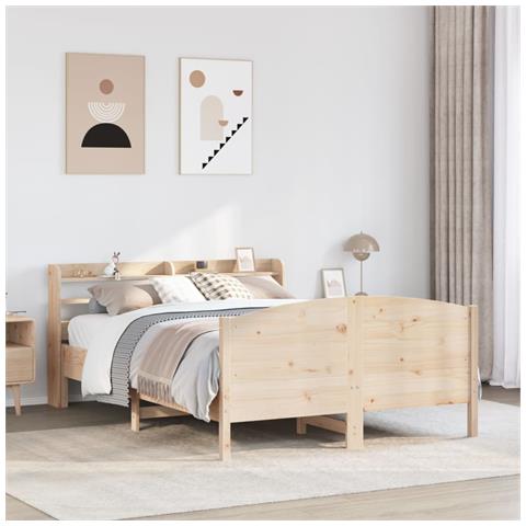 Letto senza Materasso 120x190 cm in Legno Massello di Pino - Foto 2