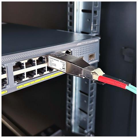 Dongle convertitore multimediale da fibra Gigabit a RJ45 Ethernet, monomodale ottico 10 km /multimodale 800 m, alimentato da PoE, design compatto, alloggiamento in metallo, micro mini, TAA - Foto 2