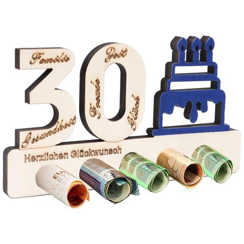 Regalo Per Il 30° Compleanno In Legno Creativo Per Denaro 11,2 X 22 Cm - Foto 1