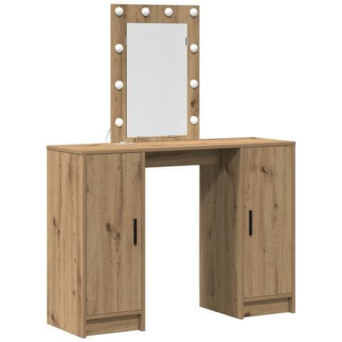 Toeletta con Luci LED in Rovere Artigianale 102x33x135 cm - Foto 1