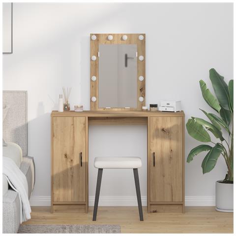 Toeletta con Luci LED in Rovere Artigianale 102x33x135 cm - Foto 2