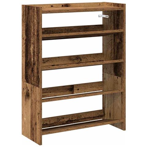 Scarpiera Legno Antico 60x25x81 cm in Legno Multistrato - Foto 1