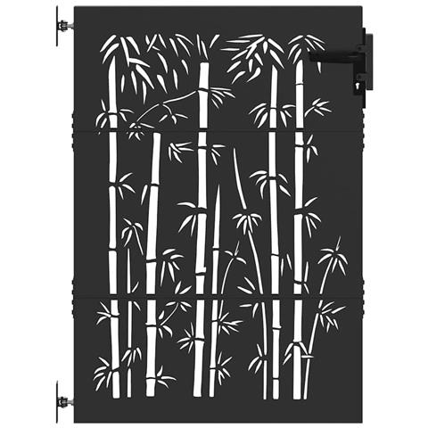 Cancello da giardino con blocco Nero 105 x 150 cm - Foto 1