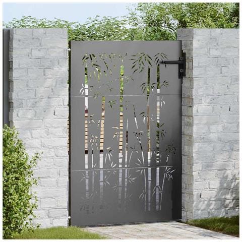 Cancello da giardino con blocco Nero 105 x 150 cm - Foto 2