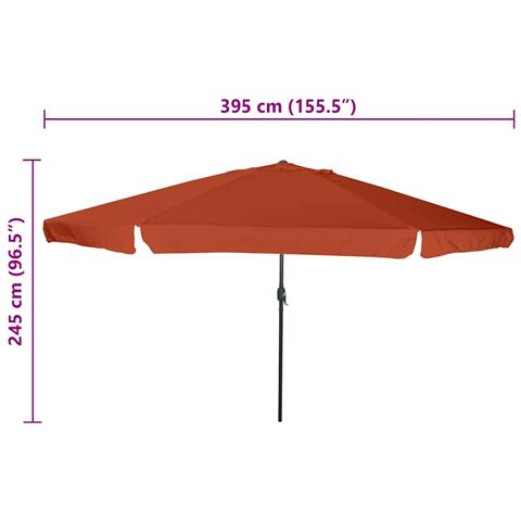 Ombrello da giardino Rosso e Nero 395 x 395 x 245 cm - Foto 7