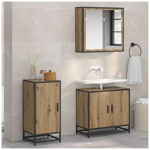 Credenza rovere artigianale 35 x 35.5 x 76 cm Legno multistrato - Foto 2