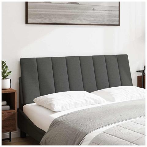 Cuscino Testiera Grigio Scuro 120 cm in Tessuto - Foto 2