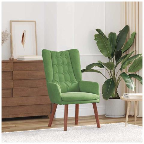 Sedia rilassante Verde chiaro 63 x 67 x 94 cm Velluto - Foto 2