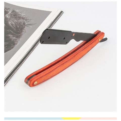 Rasoio Manuale Pieghevole Da Uomo - Acciaio Inossidabile E Manico In Legno Tecnologico - Foto 5