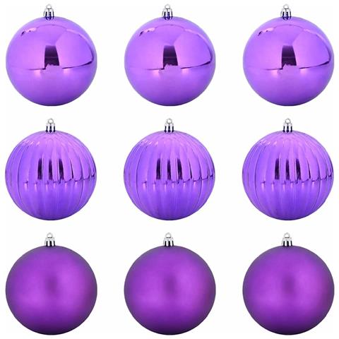 Set di Palle di Natale 9 pcs Lillà Plastica - Foto 1