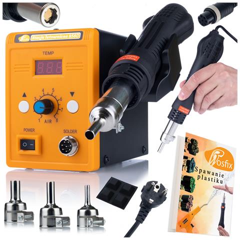 Stazione Saldante Hot-air 858d - Potenza 700w, Regolazione Temperatura 100-500°c | Set 3 Ugelli | Ideale Per Elettronica E Saldatura Plastica - Foto 1