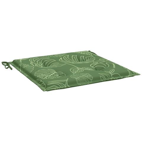 Cuscini per sedie 4 pcs Verde e Bianco 50 x 50 x 4 cm - Foto 1