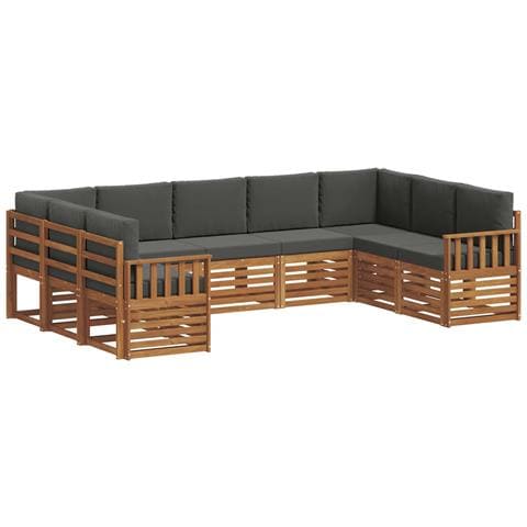 Set divani 9 pcs Naturale e Antracite Legno di Acacia Massello - Foto 1