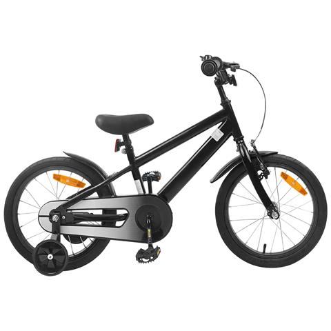 Bicicletta per Bambini 16 Pollici per bambini di 4-6 anni Nero - Foto 1