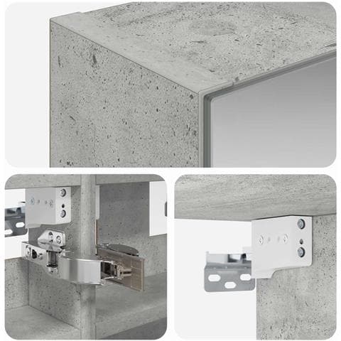 Mobiletto per specchio da bagno con lo scaffale Grigio cemento - Foto 9
