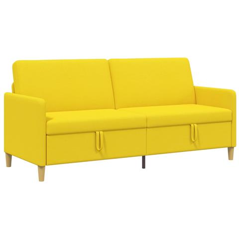 Divano con Storage Giallo Chiaro 192 x 78 x 87 cm Poliestere - Foto 1