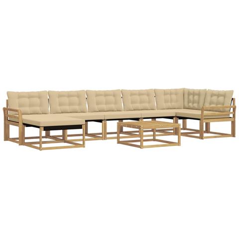 Set di divani da esterno 8 pcs Bianco e Beige 79 x 79 x 37 cm - Foto 1