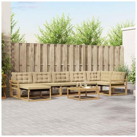 Set di divani da esterno 8 pcs Bianco e Beige 79 x 79 x 37 cm - Foto 2